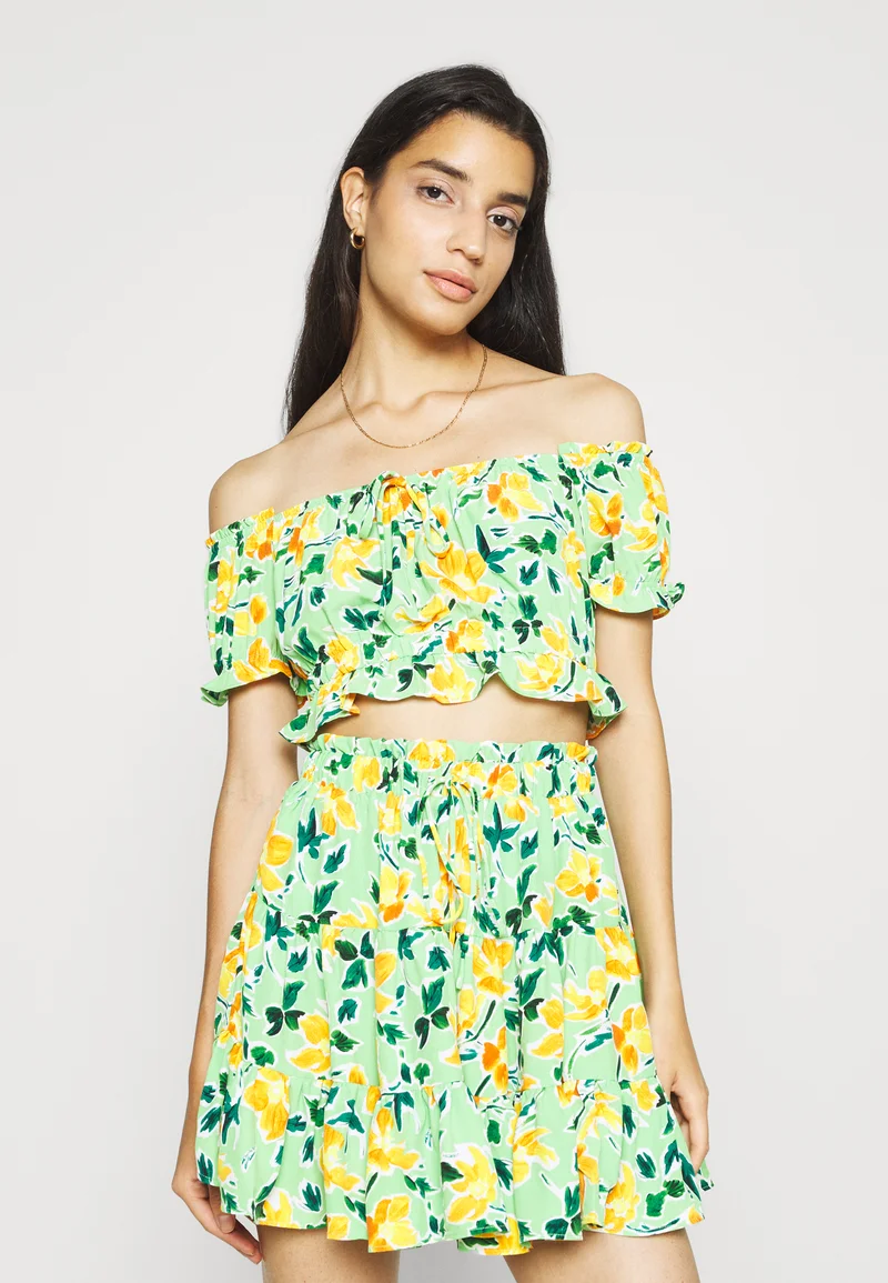 super quality Glamorous Blouse - green painted floral Clothing Shirts & Blouses Blouses