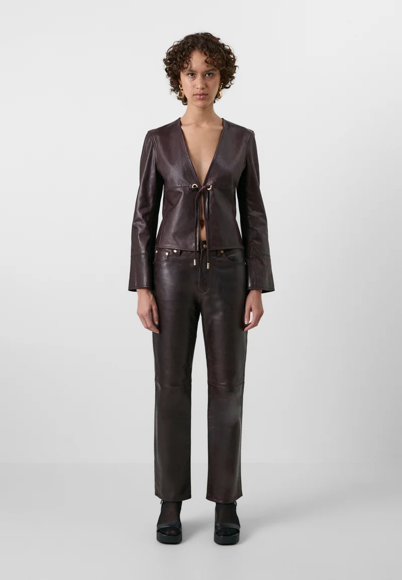 outlet for sale GAP X CULT GAIA LEATHER JKT - Leather jacket woodsy brown Clothing Jackets & Blazers Bomber Jackets