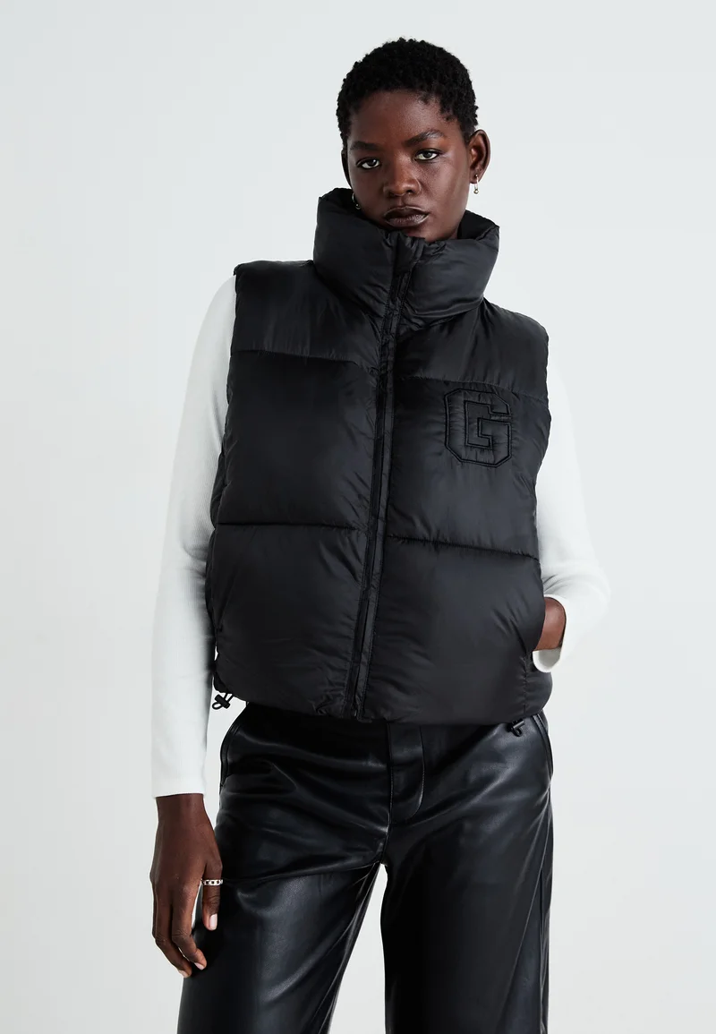 USA Cheap Sale GAP LOGO PUFFER VEST - Waistcoat black Clothing Jackets & Blazers Bomber Jackets