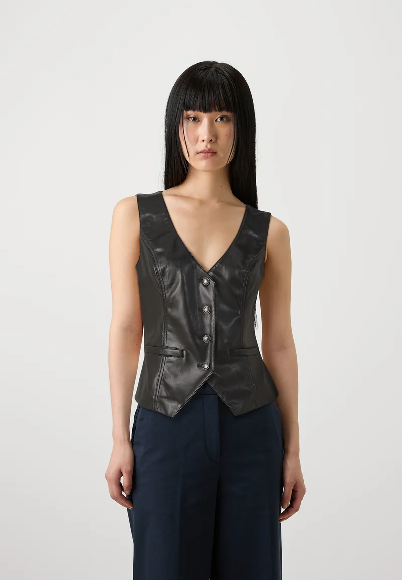USA Sale Online Store Guess NEW FATIMA VEST - Waistcoat jet black Clothing Jackets & Blazers Bomber Jackets