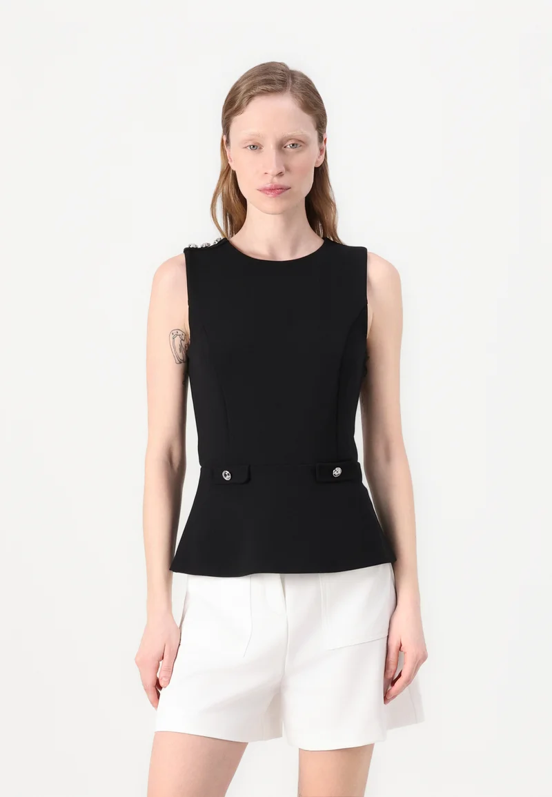Discount Save up to Guess AMBRE PEPLUM - Top jet black  Clothing Shirts & Blouses Blouses