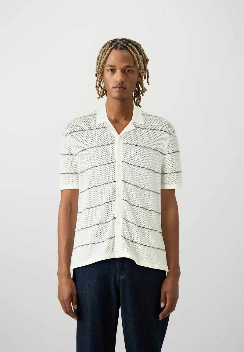 high quality guarantee Hollister Co. PATTERN - Shirt whisper white/navy blazer/tan Clothing Sale Shirts Business Shirts