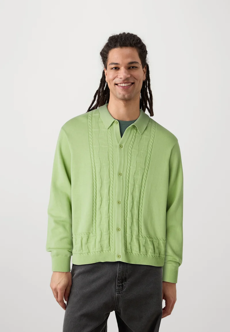 Quality Design HUF TOWNER UNISEX - Cardigan pistachio Streetwear Sale Streetwear Clothing Swimwear Cardigans