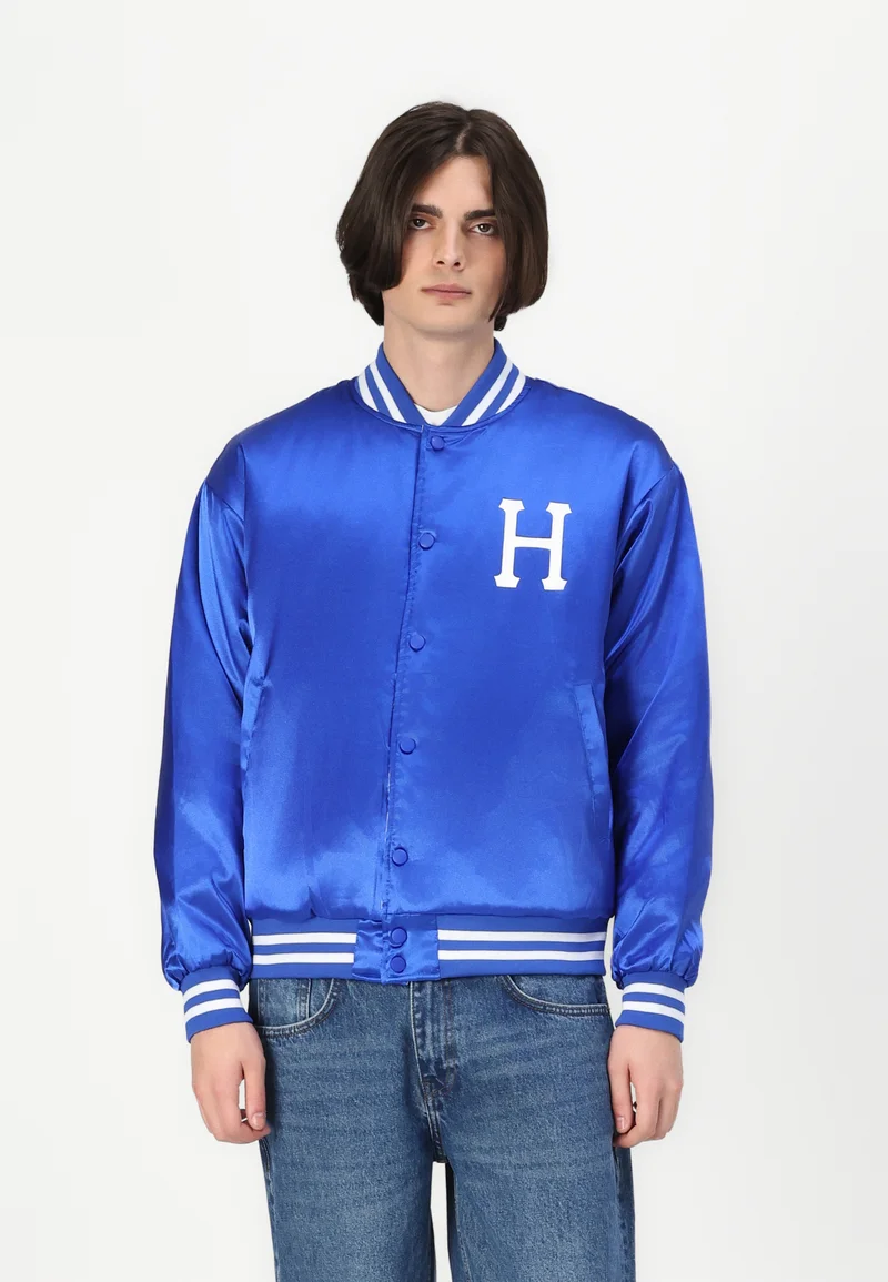 Big discount on sale HUF BACK 2 REVERSIBLE JACKET UNISEX - Bomber Jacket blue/white Streetwear Sale Streetwear Clothing Socks Bomber Jackets