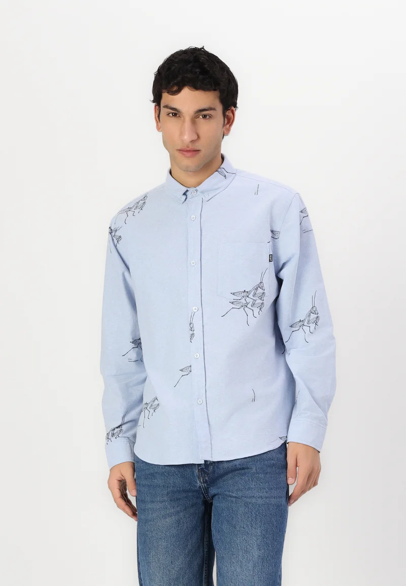 competitive price HUF MANTIS OXFORD UNISEX - Button-down blouse blue Streetwear Clothing Shirts & Blouses Blouses