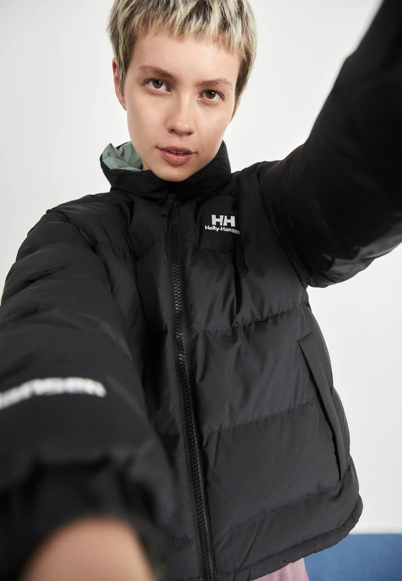 100% high Quality Guarantee Helly Hansen YU 23 REVERSIBLE PUFFER - Winter jacket black/eucalyptus Clothing Jackets & Blazers Bomber Jackets