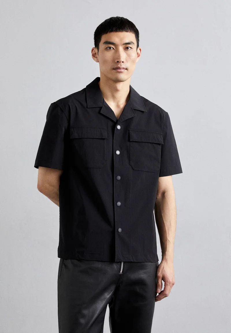 USA factory outlet Han Kjøbenhavn CAMP COLLAR - Shirt black Clothing Sale Shirts Business Shirts