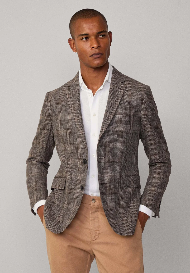 famous brand Hackett London FANCY CHECK - Blazer jacket light brown Clothing Suits & Tailoring Blazer jackets