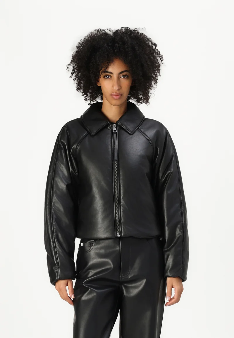 Discount HUGO FURORA - Faux leather jacket black Clothing Jackets & Blazers Bomber Jackets