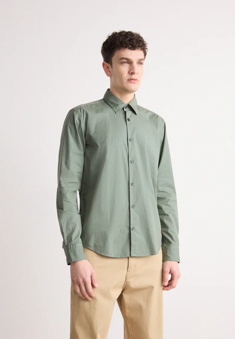 fashionable design HUGO ERMO - Formal shirt open green Clothing Shirts Business Shirts