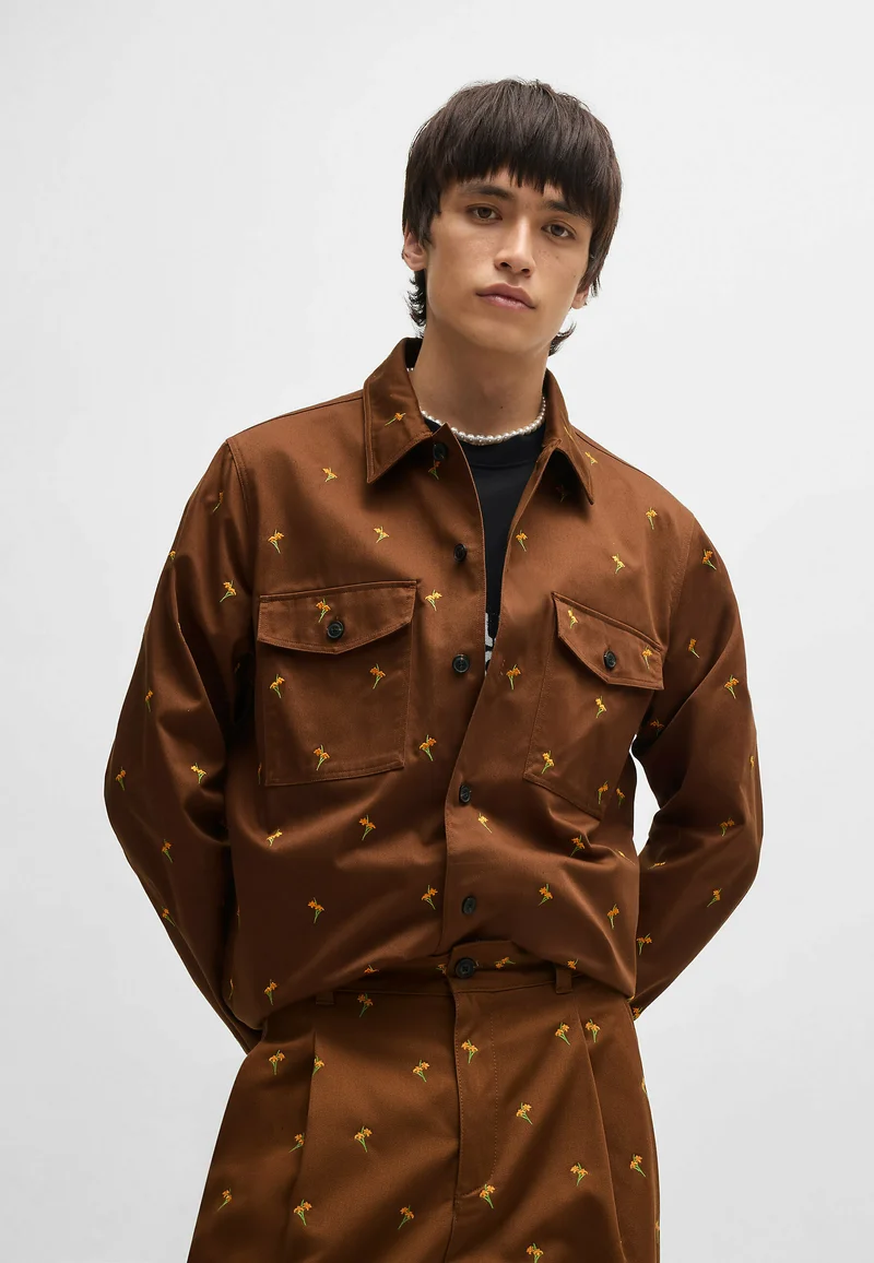 Best Selling Clearance HUGO ENALU - Shirt brown two Clothing Sale Shirts Business Shirts