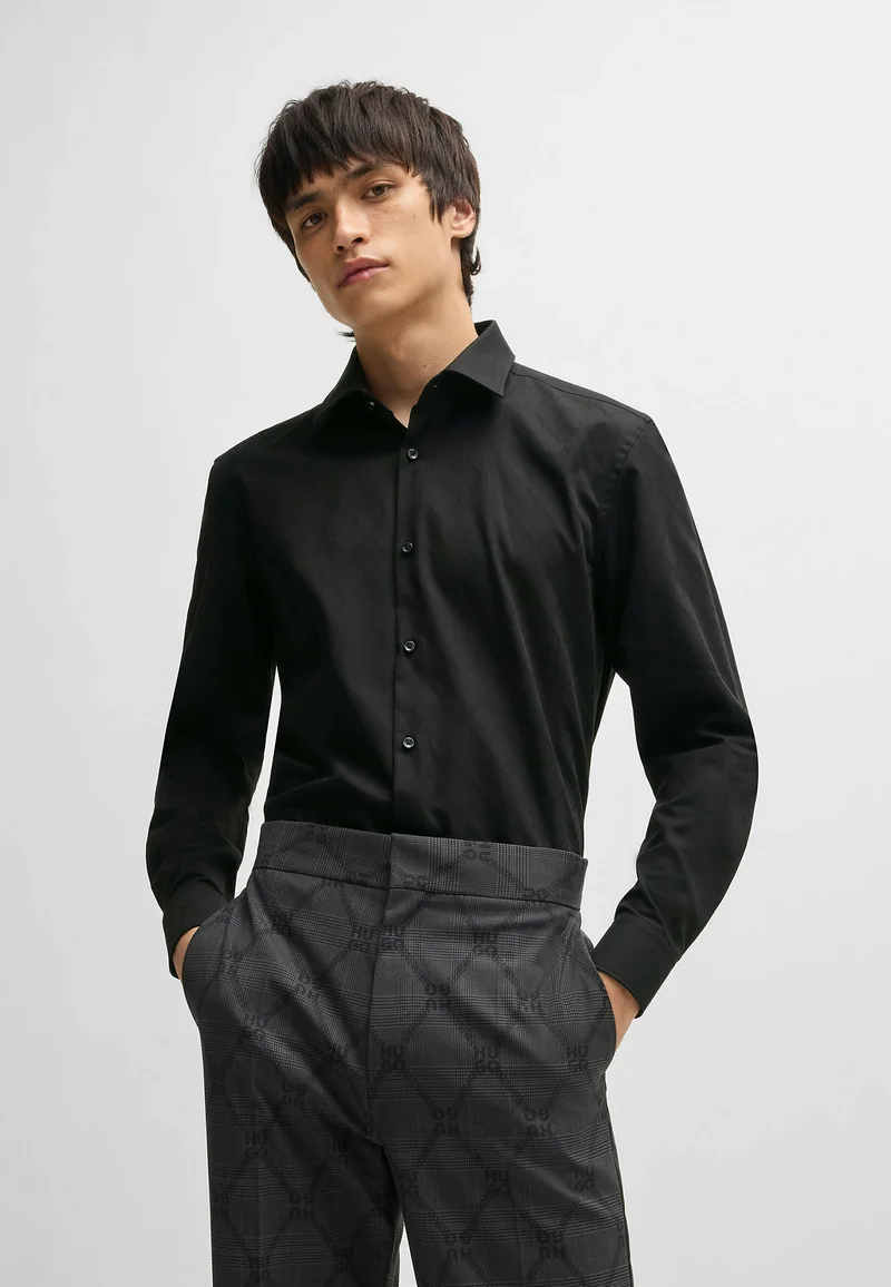 No Sale Tax HUGO KENNO - Formal shirt black one Clothing Shirts Business Shirts