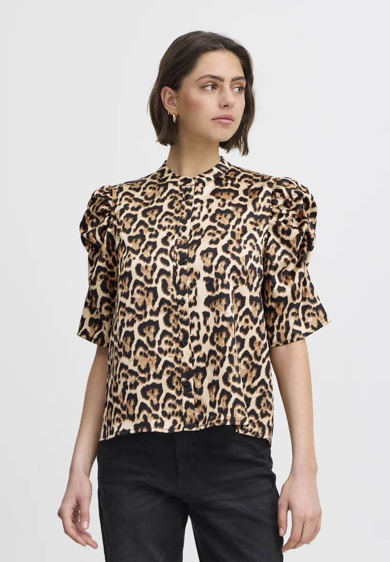 attractive design ICHI IHKate - Blouse stucco leo print Clothing Shirts & Blouses Blouses