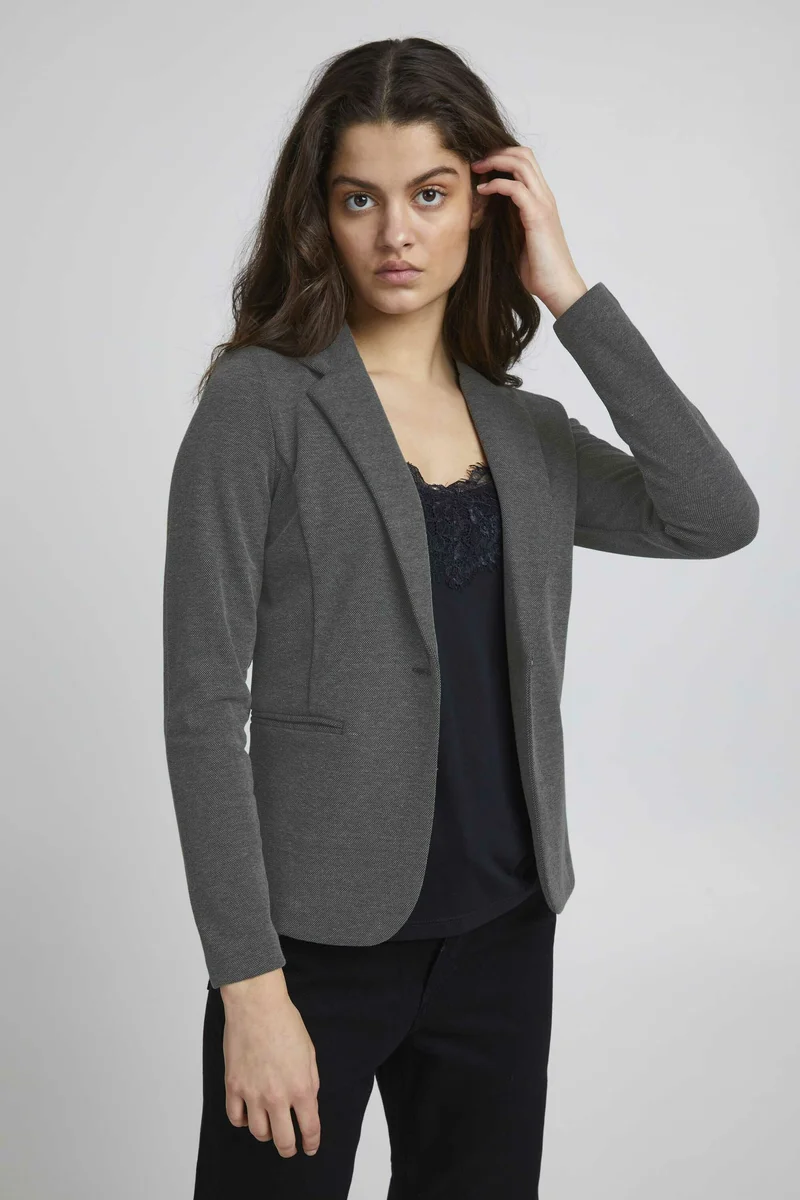 The Most Fashion Designs ICHI KATE - Blazer gris Clothing Jackets & Blazers Blazers
