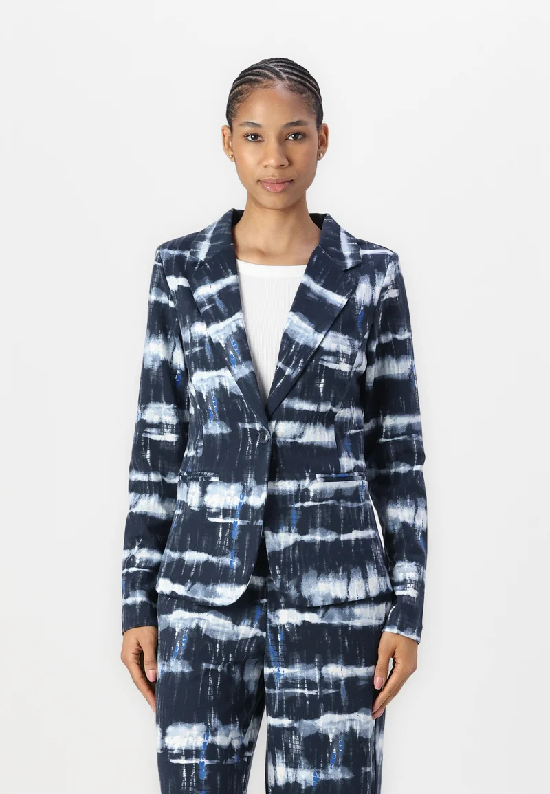 Online Retailer ICHI KATE PRINT - Blazer blue fossil Clothing Jackets & Blazers Blazers
