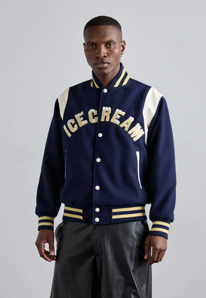 Largest Fashion Store Icecream DRIPPY VARSITY JACKET - Bomber Jacket navy Clothing Sale Jackets Gilet Bomber Jackets