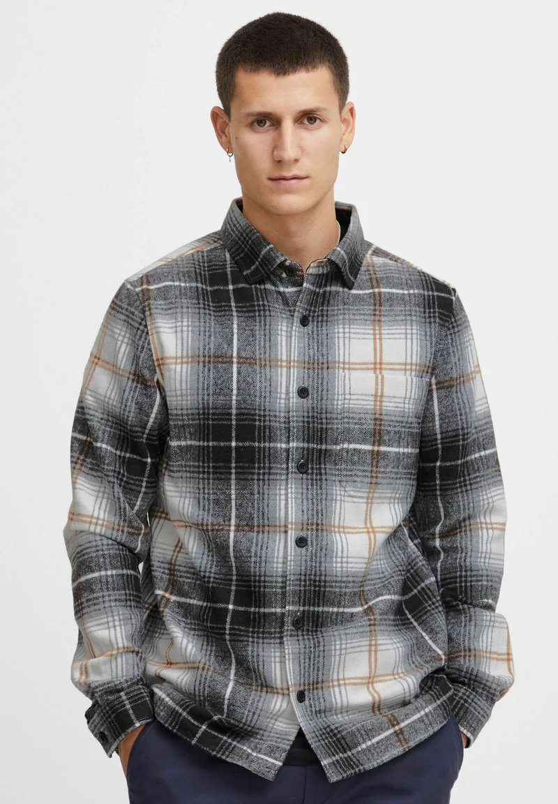 Official UK Stockists INDICODE JEANS IDVALMER - Shirt black Clothing Sale Shirts Business Shirts