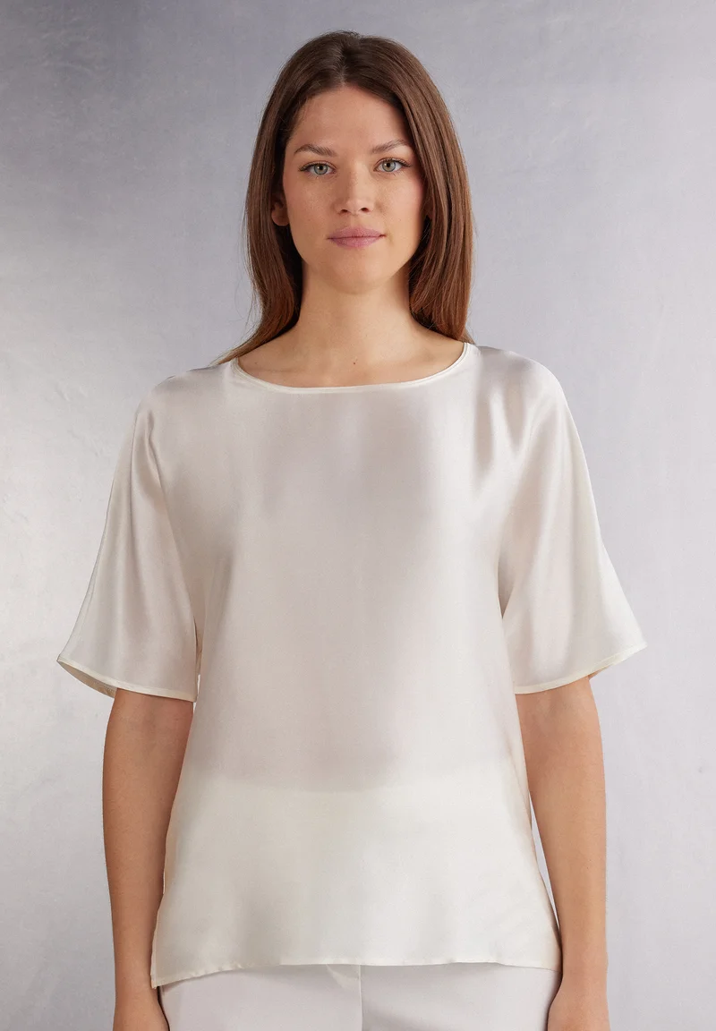 Factory Outlet Price Intimissimi SHORT-SLEEVED - Blouse puderweiss Clothing Shirts & Blouses Blouses