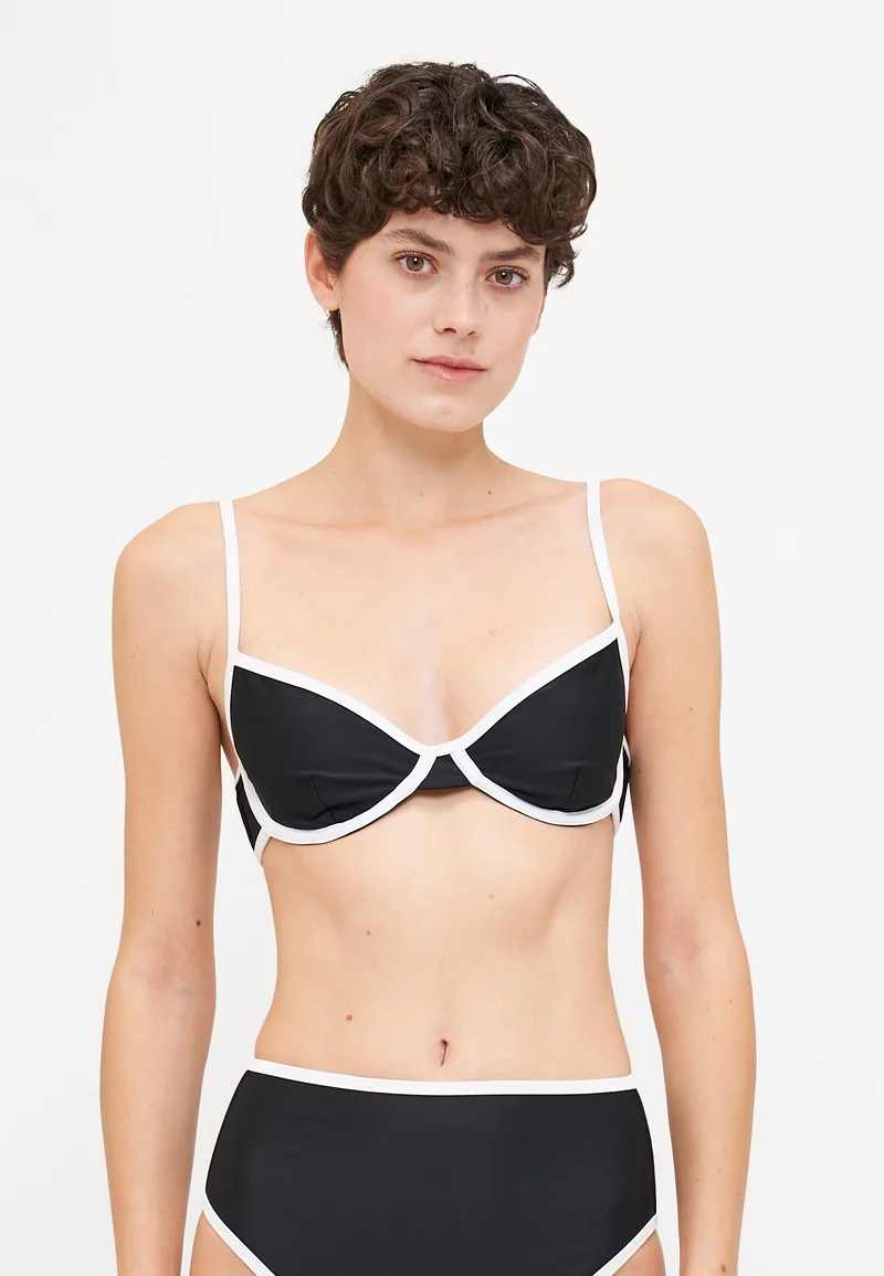 stylish It's Now Cool THE DUO DEMI  - Bikini top black/white Clothing Swimwear Bikinis Bikini sets