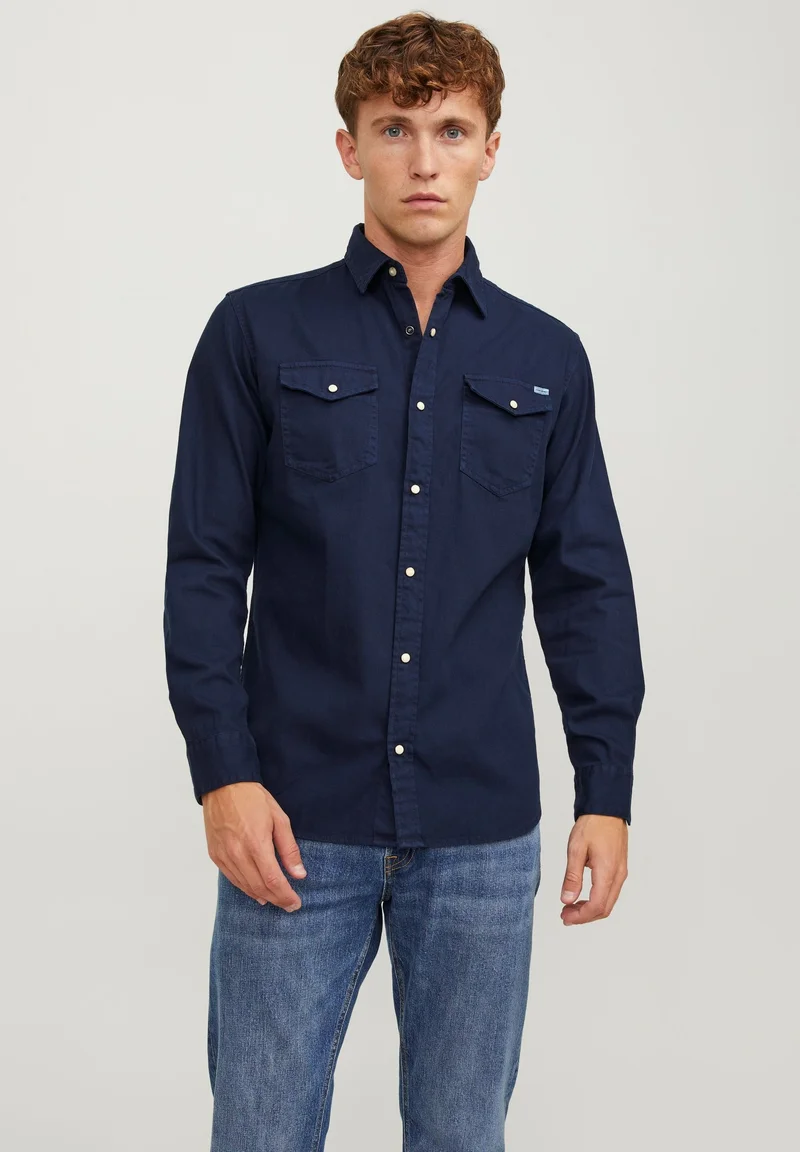 Outlet on Sale Jack & Jones Shirt - dark navy Clothing Shirts Casual Shirts