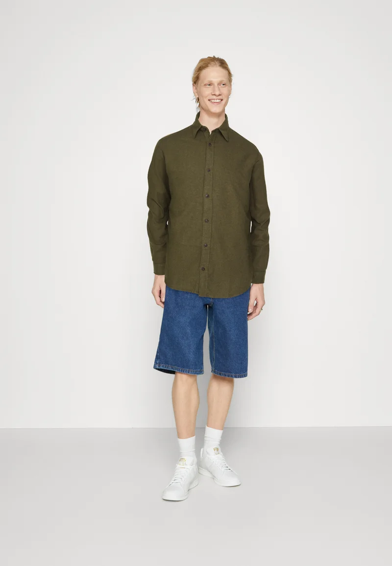 professional online store Jack & Jones JJPLAIN FALL SOLID - Shirt forest night Clothing Sale Shirts Business Shirts