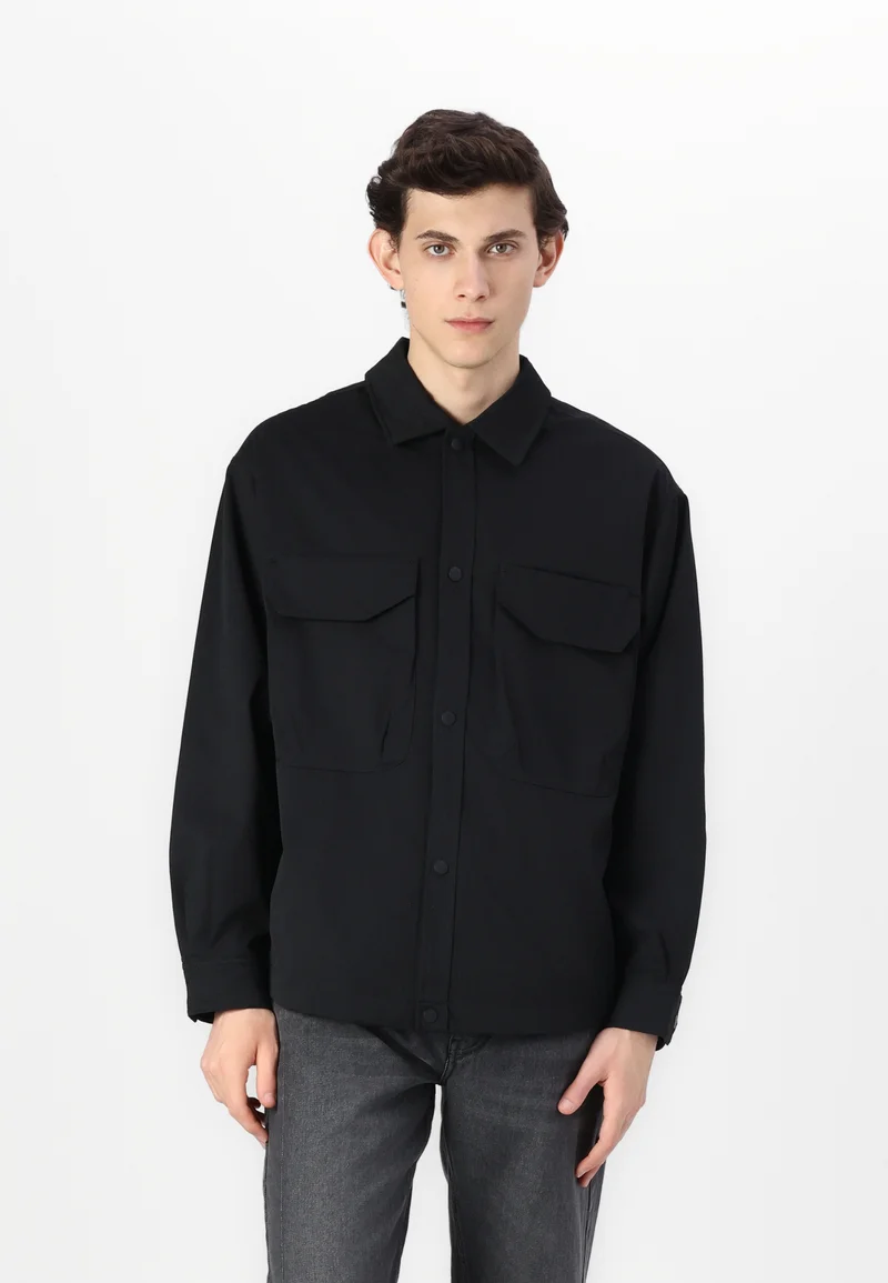 high quality guarantee Jack & Jones JCOHELVETICA PARACHUTE OVERSHIRT - Shirt black Clothing Sale Shirts Business Shirts