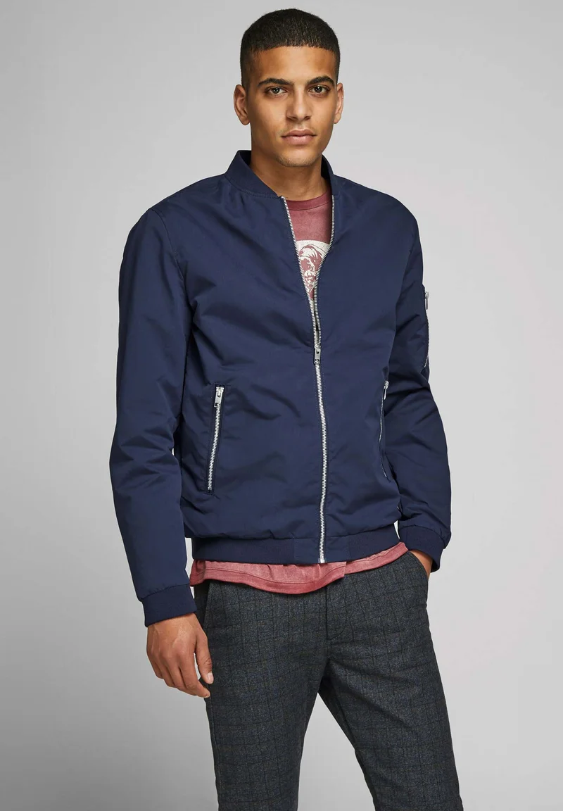 incredible prices Jack & Jones JJERUSH - Bomber Jacket navy blazer Clothing Sale Jackets Gilet Bomber Jackets