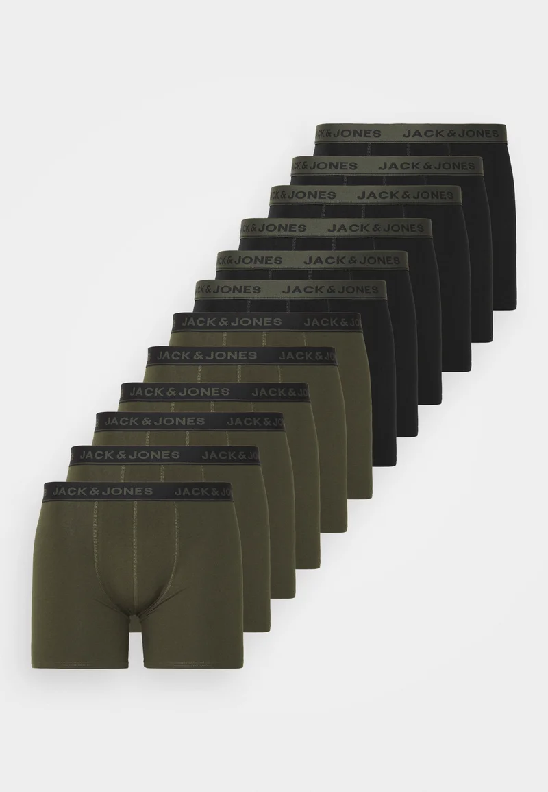 authentic quality Jack & Jones JACSOLID TRUNKS 12 PACK - Pants forest night/black Clothing Underwear & Socks Underpants Boxer shorts