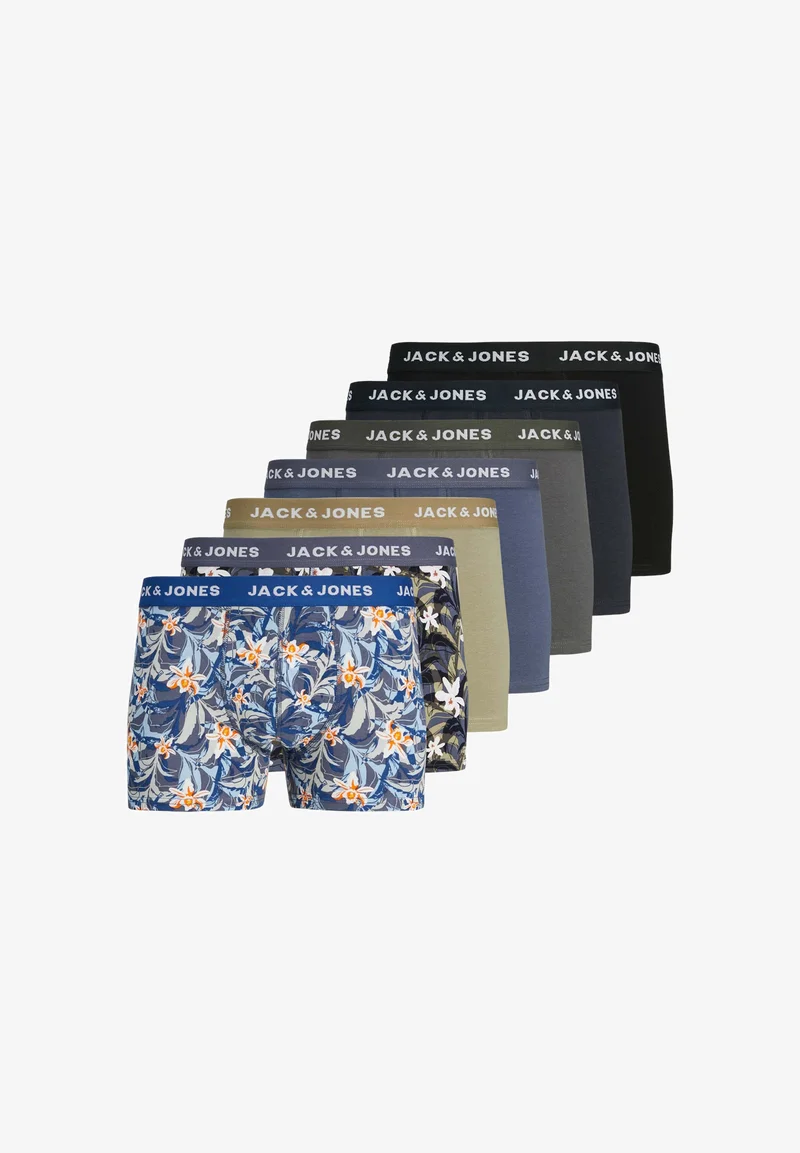 lowest price Jack & Jones JACMASON FLOWER 7 PACK - Pants true blue pack nightshadow night sky overland trek pavement black Clothing Underwear & Socks Underpants Boxer shorts