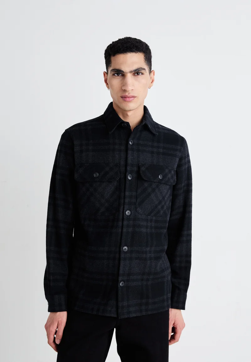 free delivery Jack & Jones PREMIUM JPRRAYMOND CHECK OVERSHIRT - Shirt black beauty Clothing Sale Shirts Business Shirts
