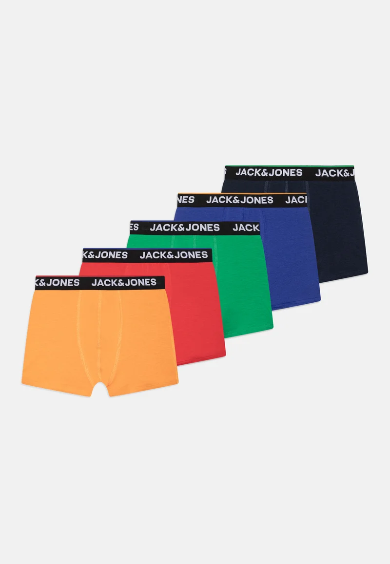 UK official online shop Jack & Jones Junior JACTOPLINE SOLID TRUNKS 5 PACK  - Pants true red/dark cheddar/green bee/navy blazer Clothing Underwear & Nightwear Underwear Bras & bustiers