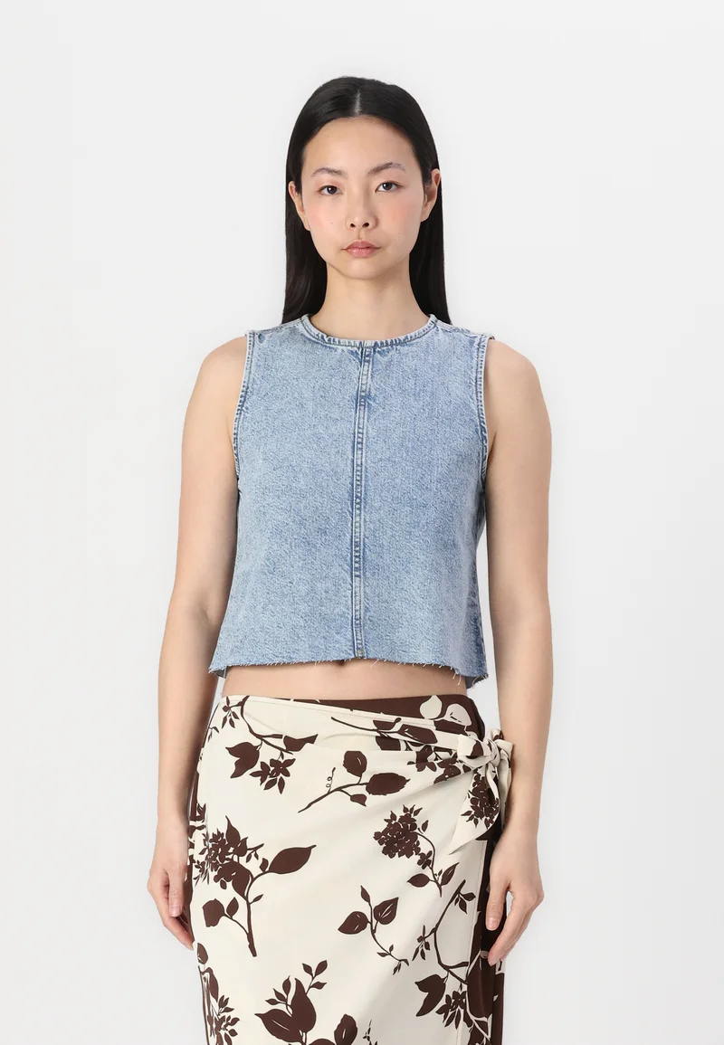 Outlet JJXX JXMAGGIE  - Blouse light blue denim Clothing Shirts & Blouses Blouses