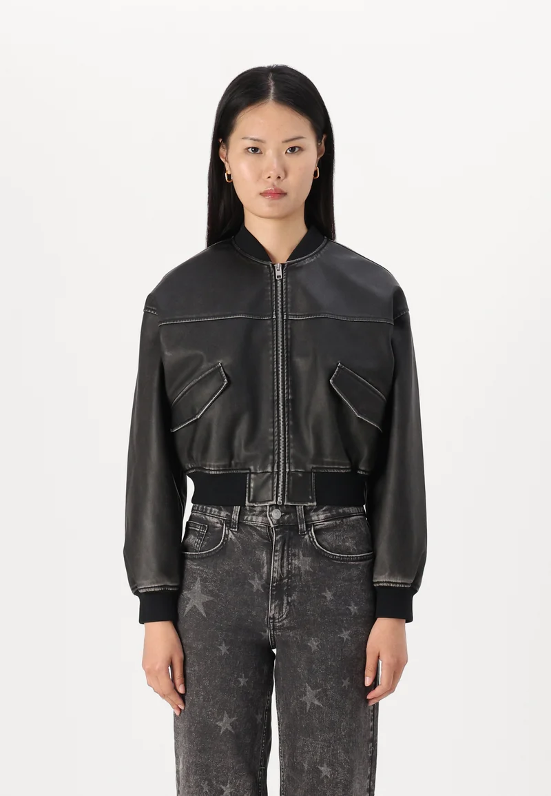 Top Brand Wholesale Online JJXX JXTORA JACKET - Faux leather jacket black Clothing Jackets & Blazers Bomber Jackets