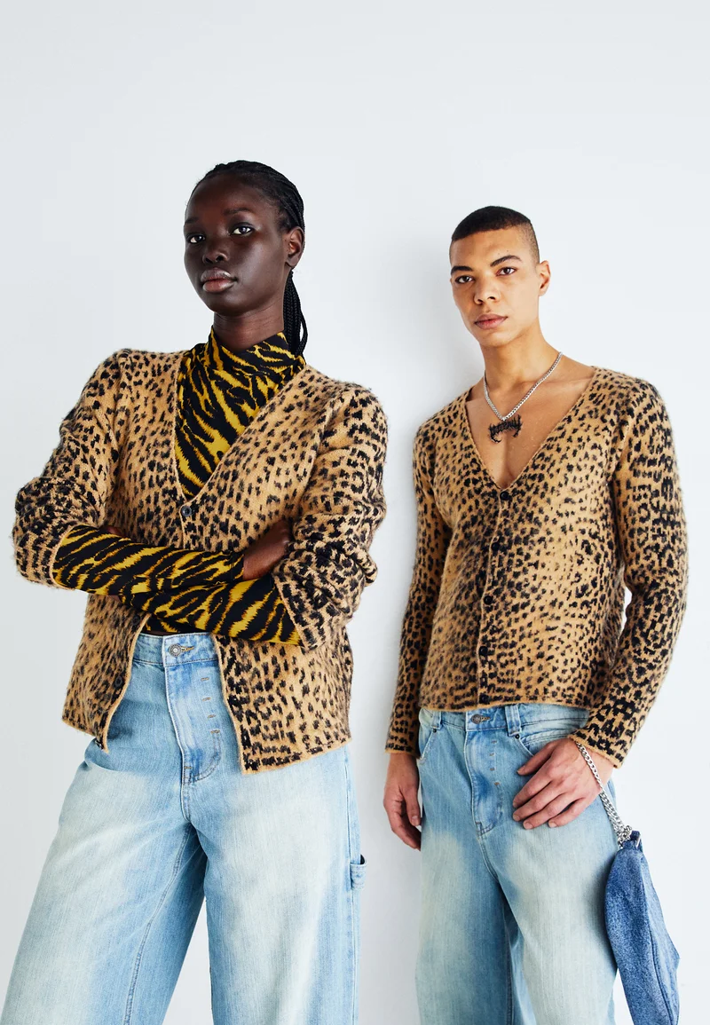 promo codes Jaded London LEOPARD CARDIGAN UNISEX - Cardigan brown Clothing Knitwear Cardigans