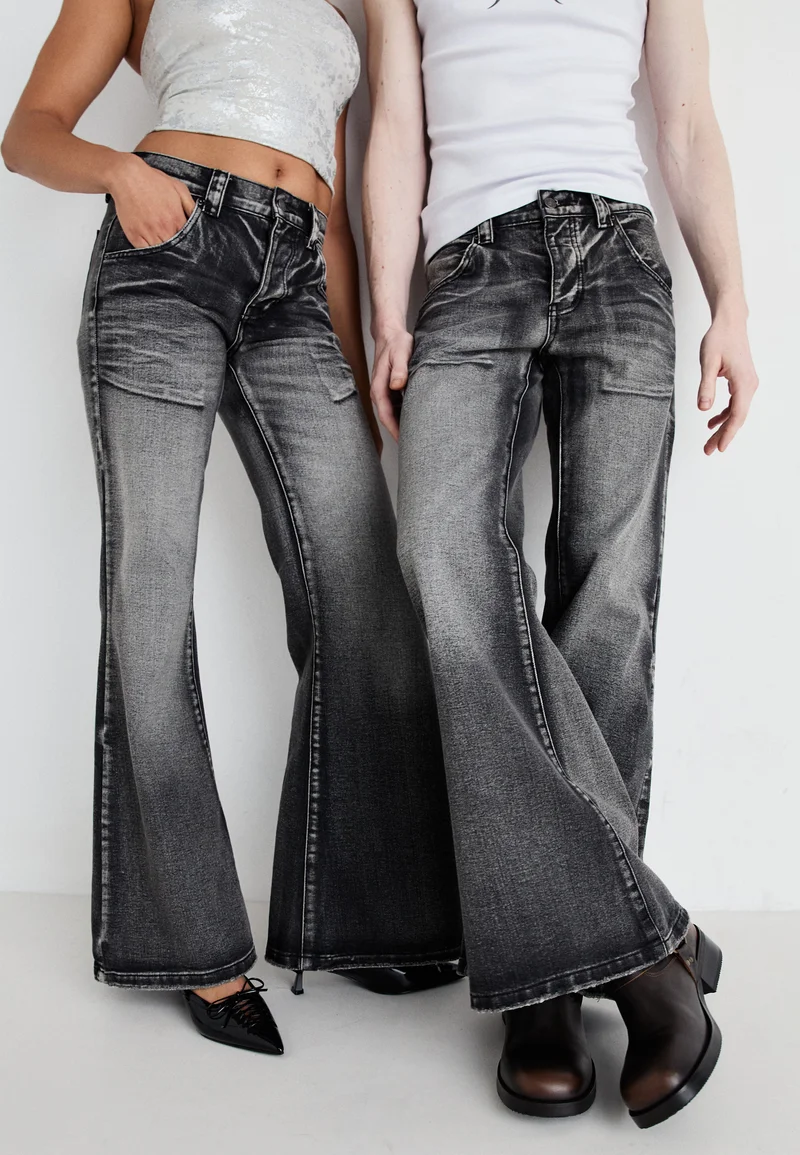 Discount Sale Jaded London WASHED BLAZE UNISEX - Flared Jeans black Clothing Bootcut