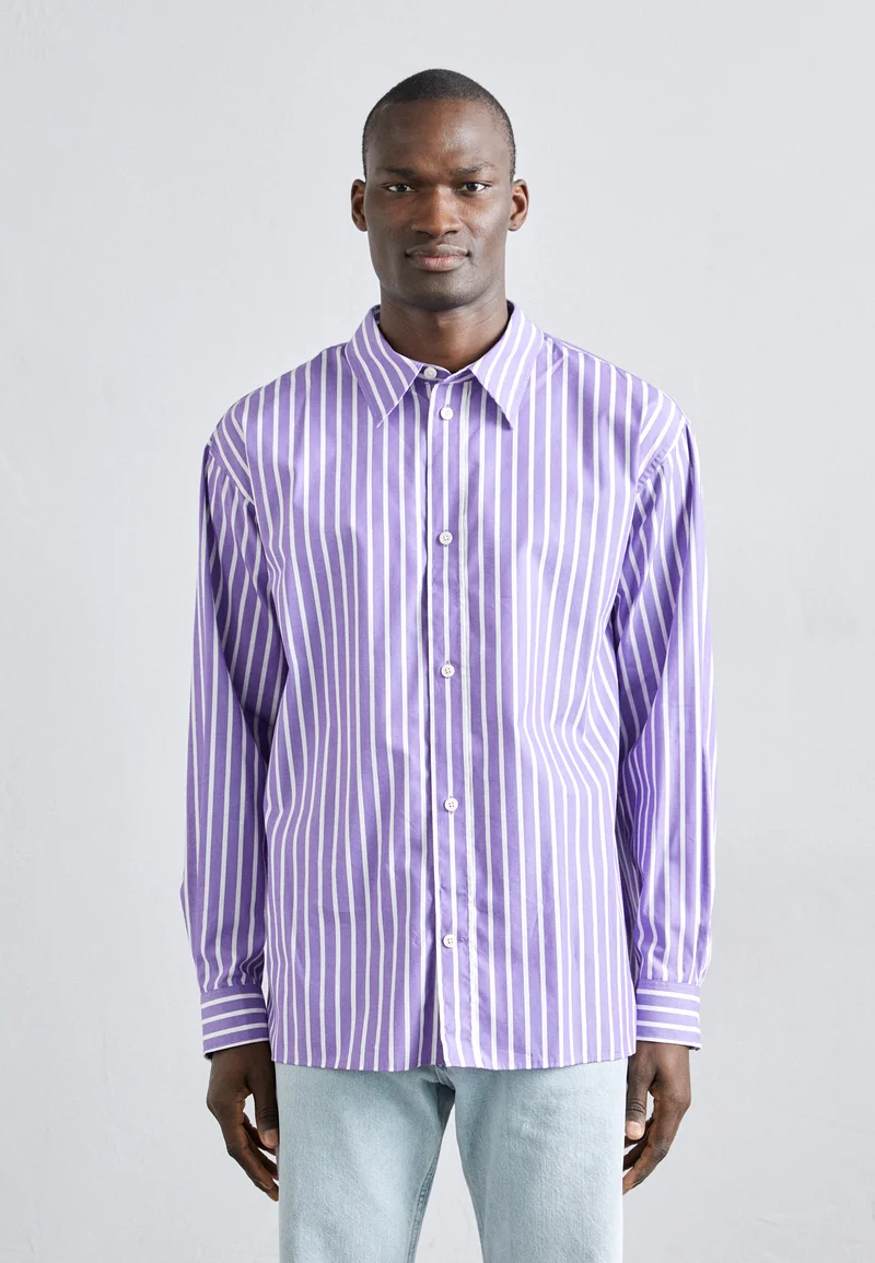 entire collection J.LINDEBERG HOWARD BOLD STRIPE - Shirt bougainvillea Clothing Shirts Casual Shirts