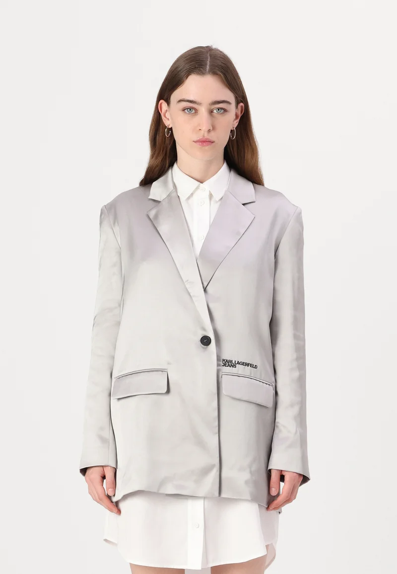 official online website Karl Lagerfeld Jeans Blazer - metallic grey Clothing Jackets & Blazers Blazers