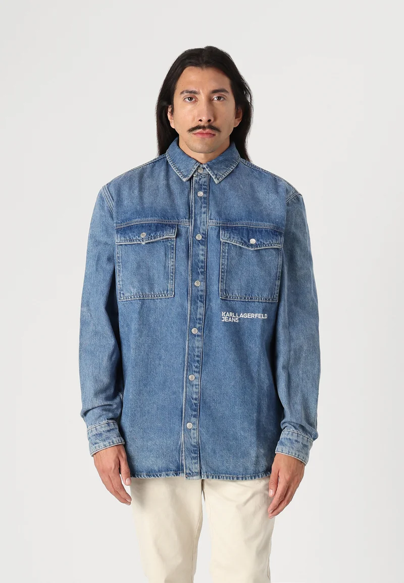 premium selection Karl Lagerfeld Jeans OVERSHIRT - Shirt washed mid blue Clothing Sale Shirts Business Shirts