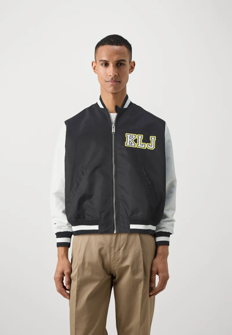 ever-popular Karl Lagerfeld Jeans LOGO - Bomber Jacket black/white Clothing Sale Jackets Gilet Bomber Jackets