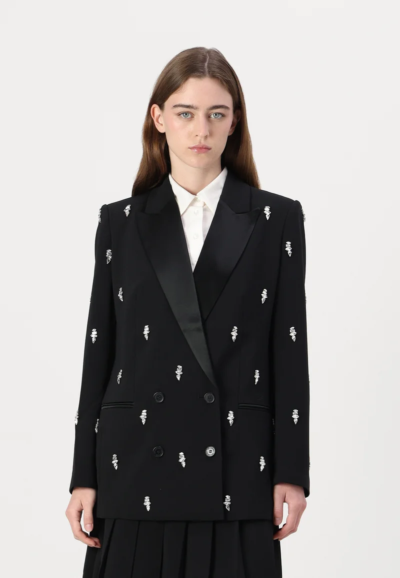 delicate colors KARL LAGERFELD EMBELLISHED TAILORED JACKET - Blazer black Clothing Jackets & Blazers Bomber Jackets