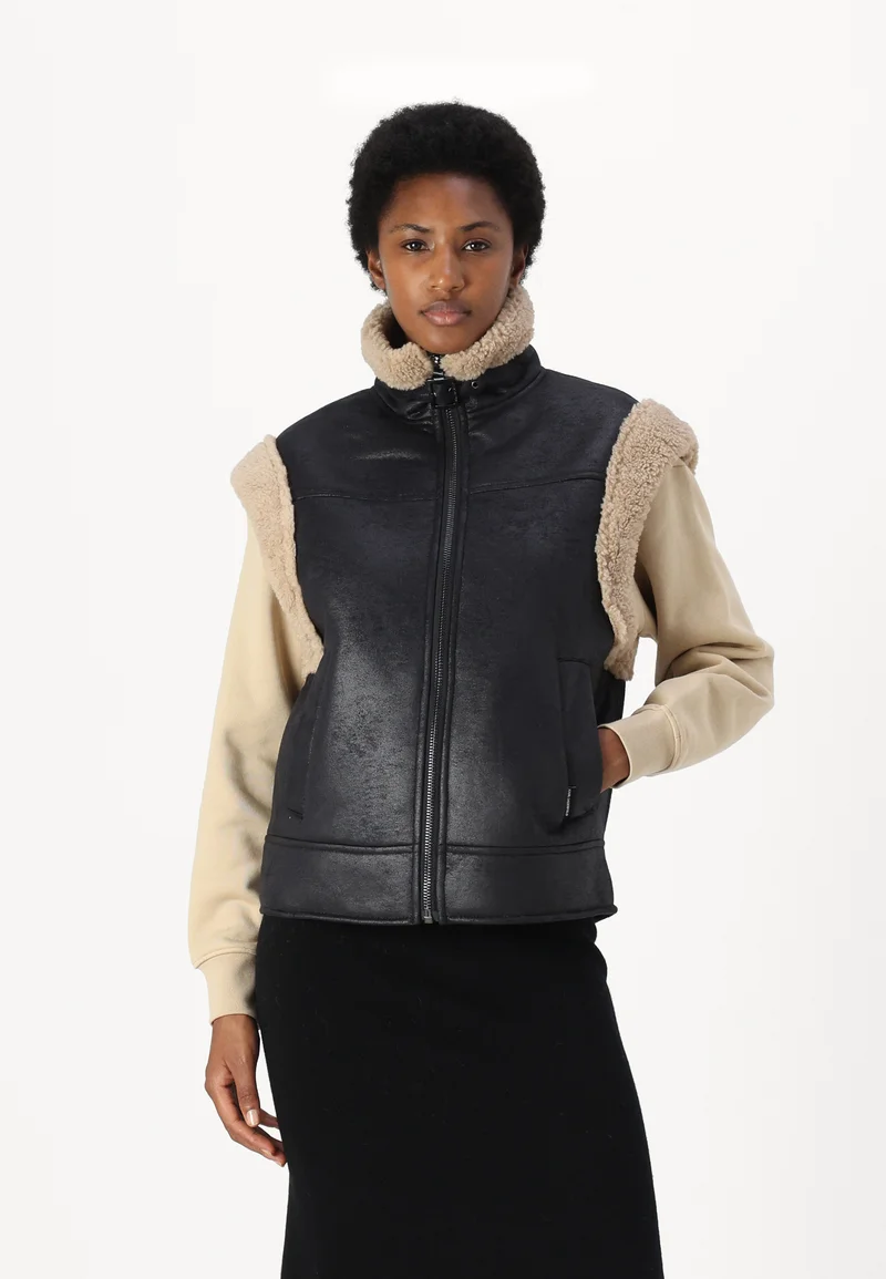 UK official online shop KARL LAGERFELD GILET - Waistcoat black/light beige Clothing Jackets & Blazers Bomber Jackets