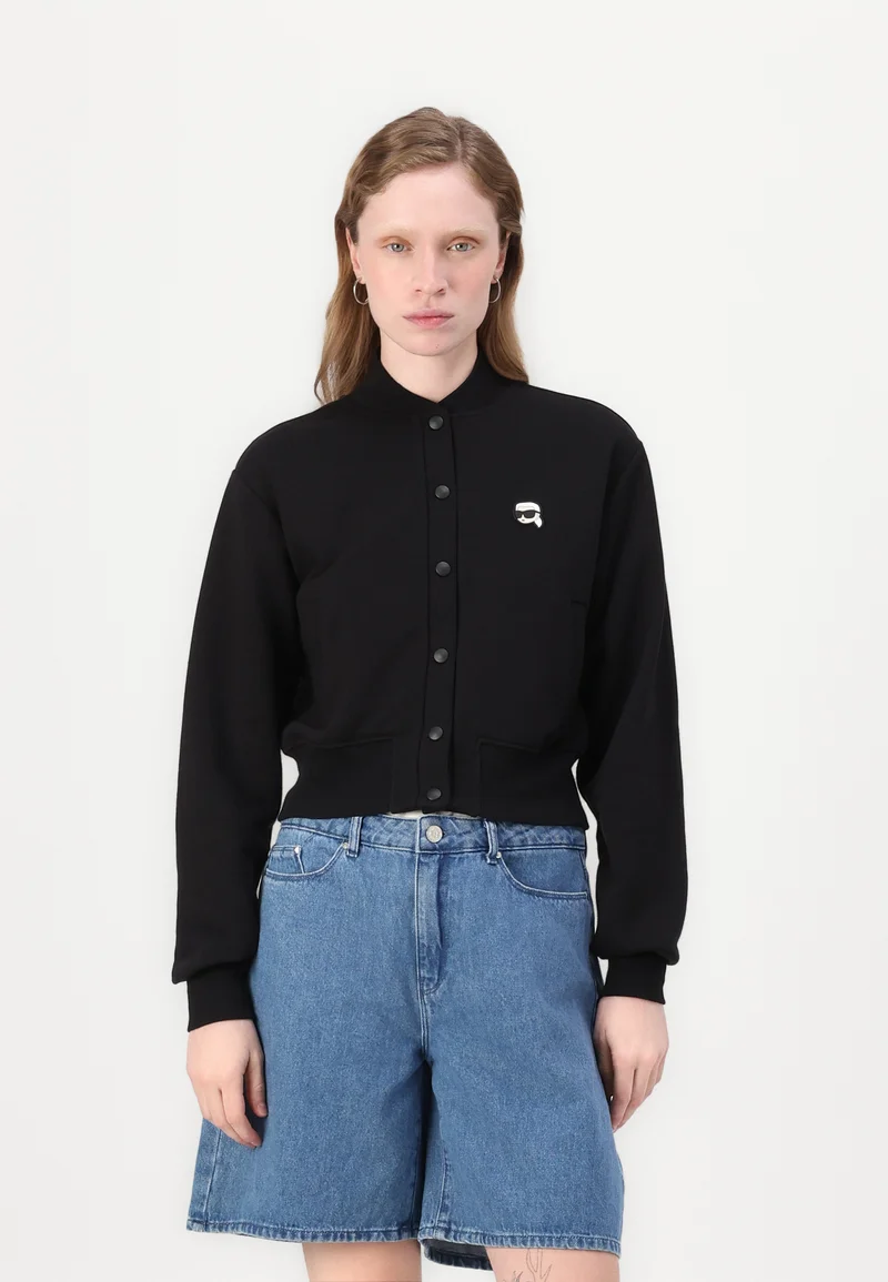 UK Discount Online Sale KARL LAGERFELD IKON PATCH BUTTONS - Bomber Jacket black Clothing Jackets & Blazers Bomber Jackets