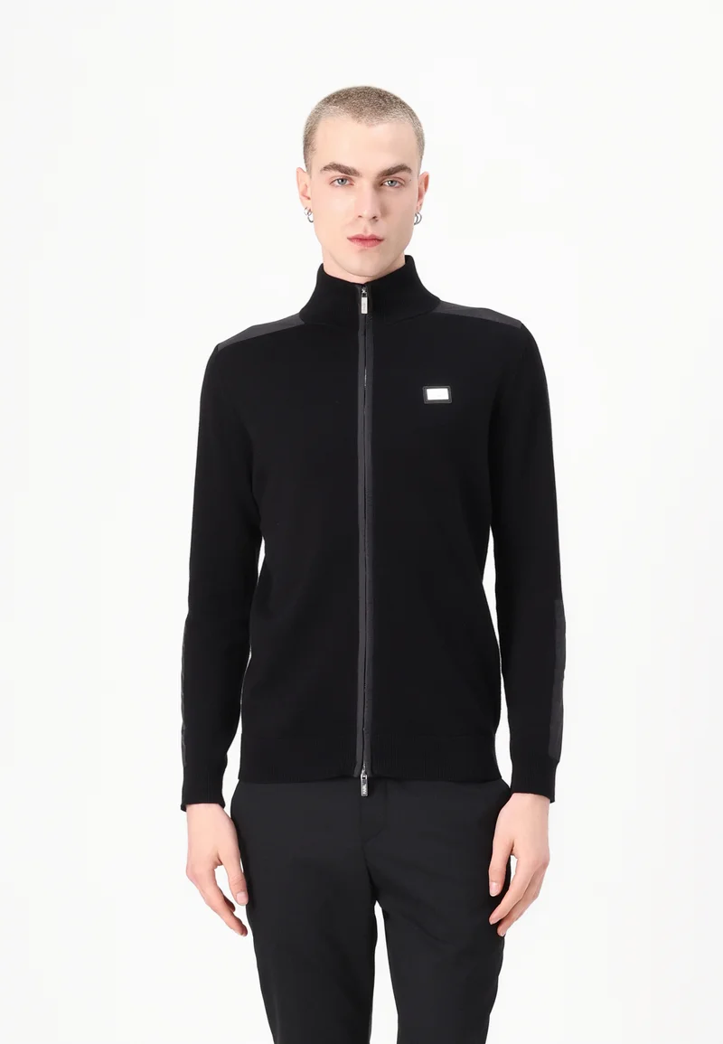 high-tech materials KARL LAGERFELD ZIP JACKET - Cardigan black Clothing Knitwear Cardigans