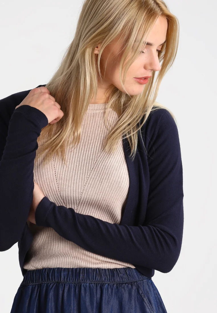 online leading retailer Kaffe ASTRID BOLERO - Cardigan midnight marine Clothing Knitwear & Cardigans Cardigans