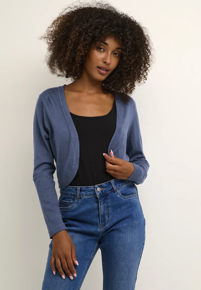 Online Store Kaffe ASTRID BOLERO - Cardigan vintage indigo Clothing Knitwear & Cardigans Cardigans