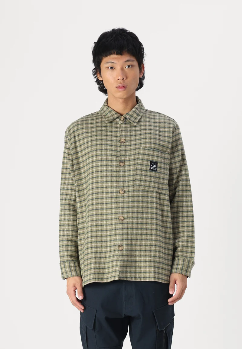 outlet store sale Kaotiko HELSINKI CHECKED SHIRT UNISEX - Button-down blouse green Clothing Sale Shirts Business Shirts