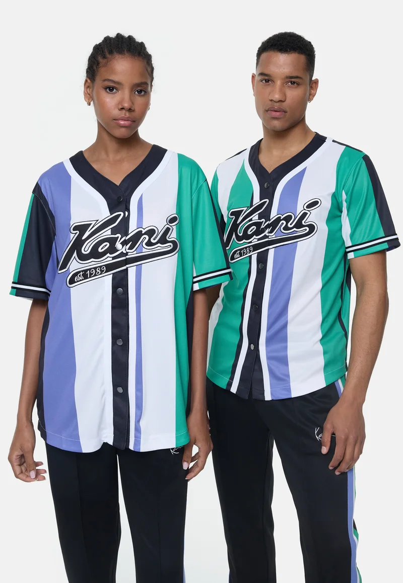 Elegant Factory Outlet Karl Kani VARSITY STRIPED BASEBALL SHIRT UNISEX - Shirt multicolor Streetwear Clothing Shirts & Blouses Blouses