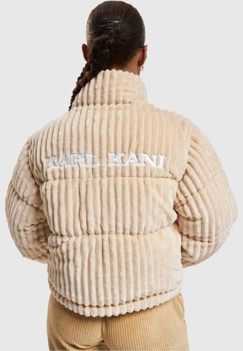 reputable site Karl Kani OG FUZZY CORDUROY SHORT PUFFER - Winter jacket cream Streetwear Clothing Jackets, Gilets & Blazers Bomber Jackets