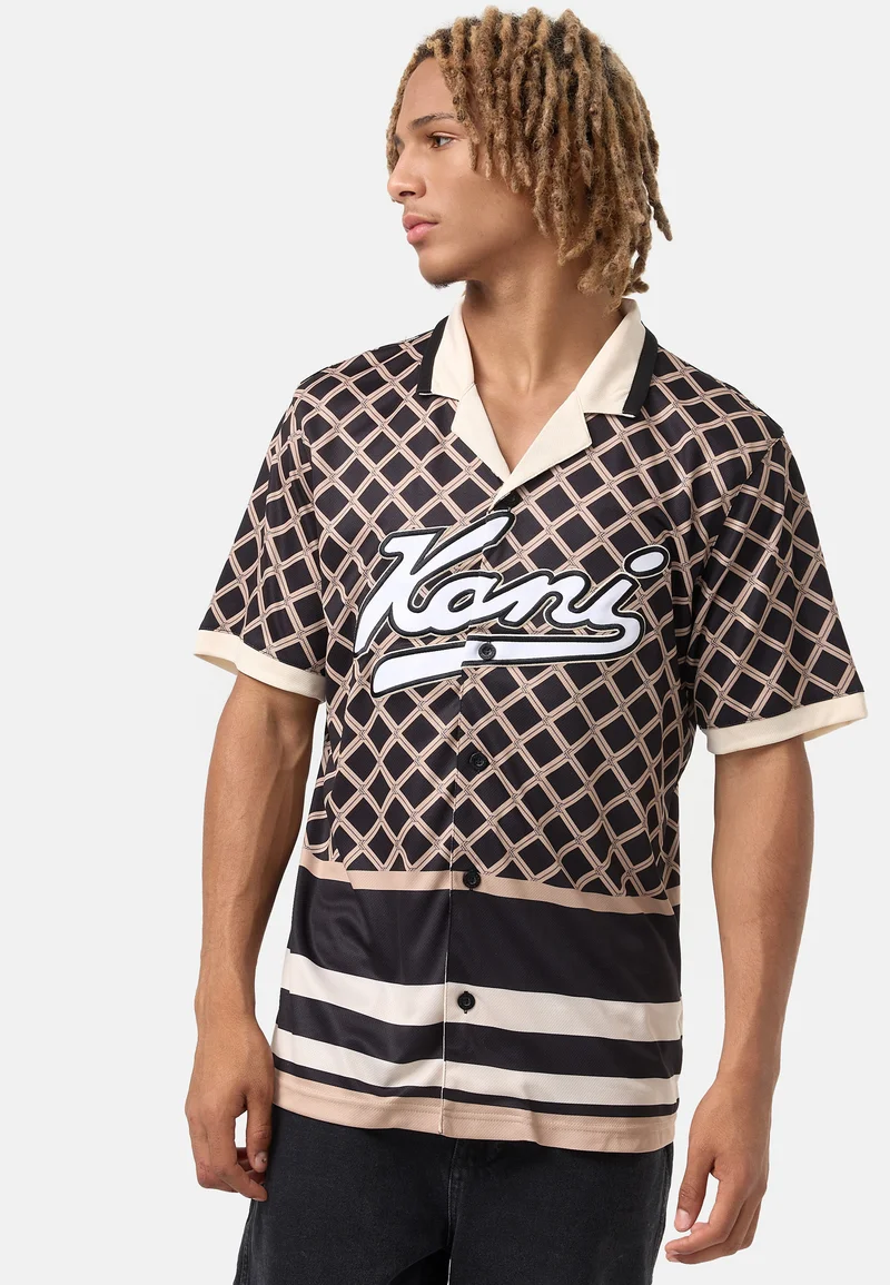 Fast Delivery Karl Kani VARSITY LOGO BASEBALL SHIRT - Shirt black Clothing Sale Shirts Business Shirts