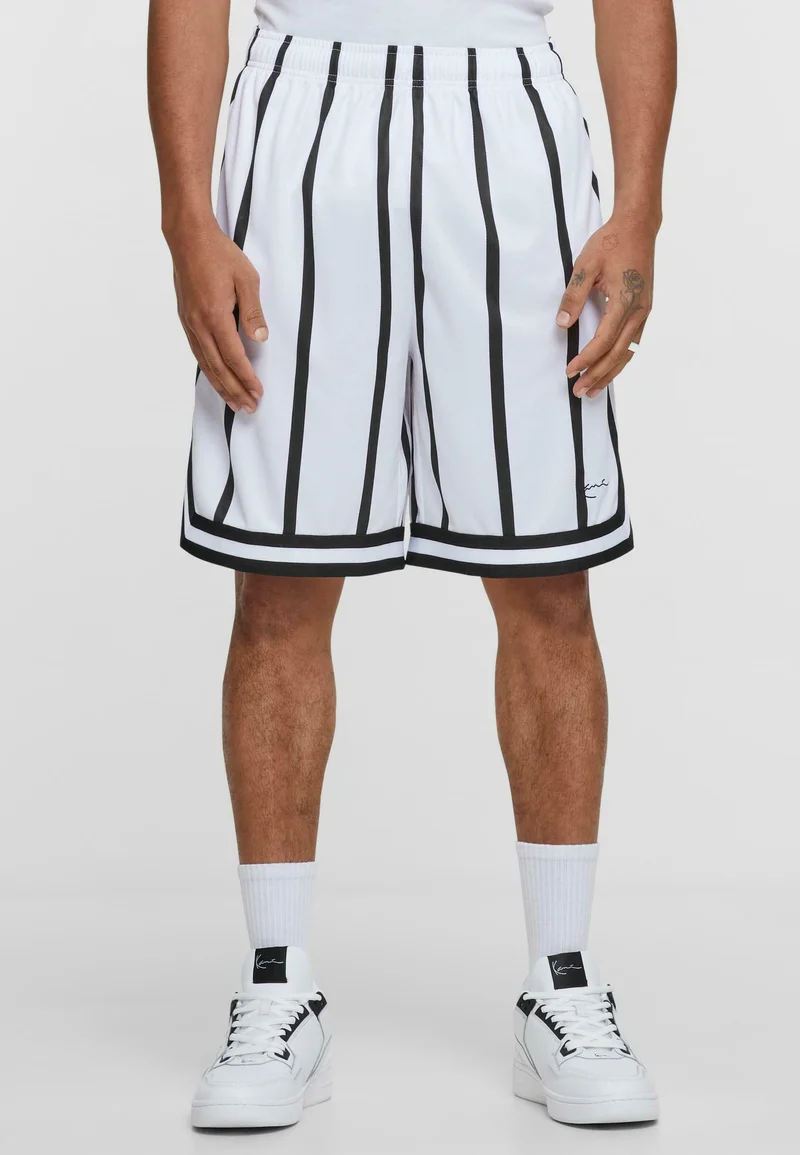 reliable reputation Karl Kani SMALL SIGNATURE STRIPED - Shorts white black Clothing Casual Shorts